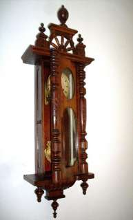   ANTIQUE JUNGHANS 1890 LADY FACE WALL CLOCK GERMAN DIAL PENDULUM BRONZE