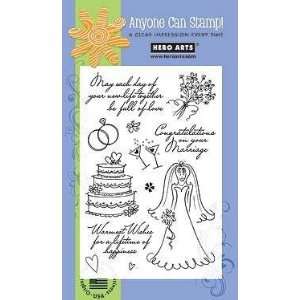  Hero Arts Warmest Wedding Wishes Poly Clear Stamps Set By 