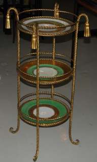 Unusual Hollywood Regency Gold Encrusted Plate Table NR  