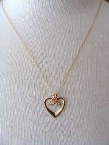 10K Gold Heart Pendant & 18 Necklace NEW  Not Scrap  