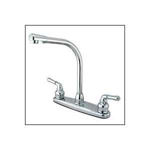   Two Handle High Arch Kitchen Faucet 8 inch Center Polished Chrome