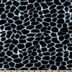  60 Wide Wavy Soft Fur Print Giraffe Blue Fabric By The 