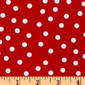  44 Wide Remix Polka Dots Red Fabric By The Yard Arts 