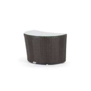  Caluco Moon Wicker End Table with 5mm Glass Top Patio 