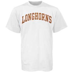  NCAA Texas Longhorns White Arch Logo T shirt  Sports 