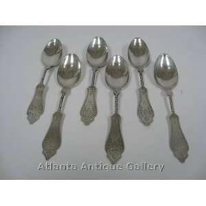Set of 6 Sterling Teaspoons Whiting 