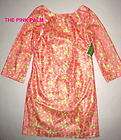 LILLY PULITZER Mandy Hotty Pink Metallic Pattern Dress 
