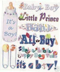 ITS A BOY Baby Boy Scrapbook Stickers  