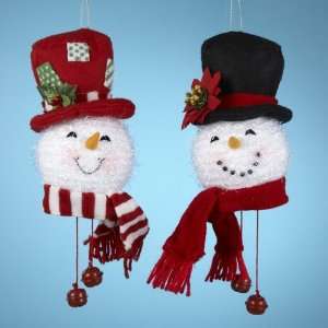   of 24 Jingle Bells Snowman Head Christmas Ornaments 6