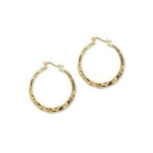  14k Vermeil Hammered Hoop Earrings Medium Jewelry