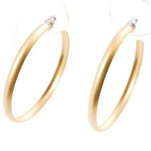  Gold Matt Slim Hoop Earring Jewelry
