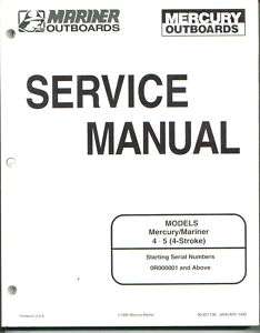 Mercury 4 5 HP four stroke Outboard Service Manual  