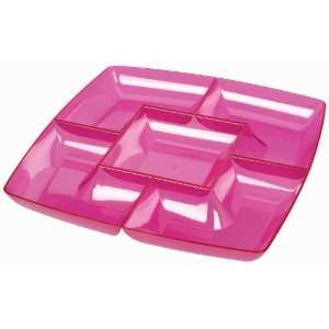   Lets Party By Amscan Pink Plastic Chip and Dip Tray 