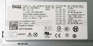 Dell Precision T5500 875w Power Supply W299G J556T U595G N875EF 00 