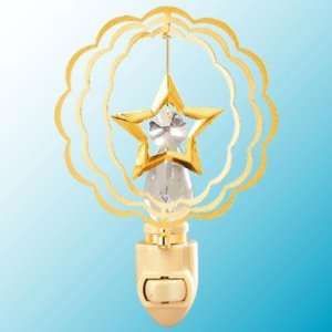  Mini Star In Circle 24k Gold/Crystal Night Light