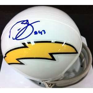  Stephen Cooper Autographed Mini Helmet Auto Chargers 