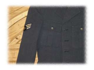 Vintage 1940s Virgin Wool Air Force Blue Coat Jacket  