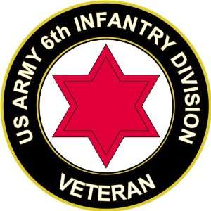  3.8 US Army 6th Infantry Division Veteran Decal Sticker 
