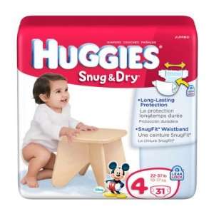  Huggies Snug & Dry Diapers, Size 4   31 ct Baby