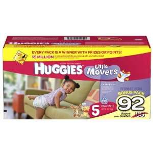  Huggies Little Movers Bonus Large Case Diapers    size 