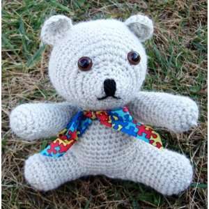  Hummer   Hand Crocheted Alpaca Teddy Bear on a Mission 
