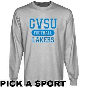  Grand Valley State Lakers Ash Custom Sport Long Sleeve T 