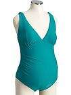 new old navy maternity teal shirred empire swimsuit s expedited