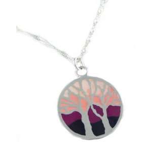 Handcrafted Kevin N Anna 925 Sterling Silver Pink/Purple Epoxy Double 
