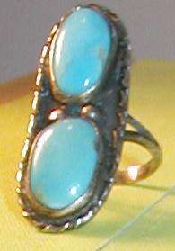 Vintage Turquoise Morinci b turquoise artist mark RING  