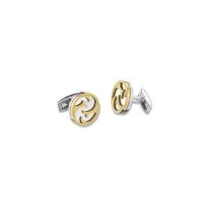    Stainless Steel Cuff Links with Gold Immerse Plating Jewelry