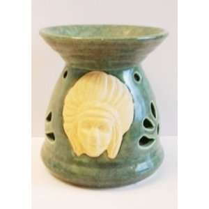  Green Ceramic Native Indian Oil Burner