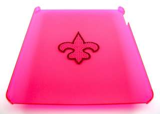 Apple iPad Pink Case Silver Crystal Saints Fleur De Lis  