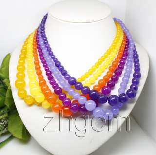 wholesale 6strands colour malay jade beads necklace  