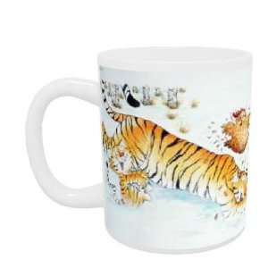  Tigers Playing (mixed media) by Maylee Christie   Mug 