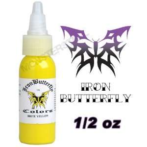  Iron Butterfly Tattoo Ink 1/2 OZ BRIGHT YELLOW brite NR 
