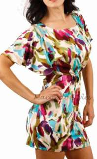 Chic Colorful Career Cocktail Evening Tunic DRESS XSMLS  