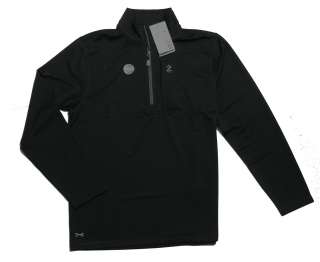 New IZOD Mens Quarter Zip Pullover Sport Shirt Long Sleeve in Black 