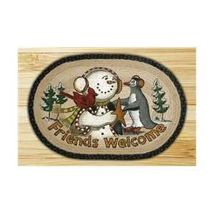   Snowman Welcome Rug by Phyllis Stevens, Braided Jute