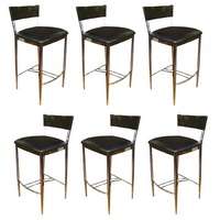 Set of 6 Loewenstein Chrome Bar Stools PRICE REDUCED  