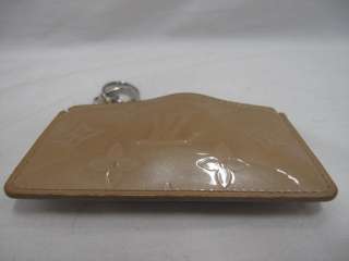 Louis Vuitton Light Brown Shiny Patent Leather Monogram Keychain Coin 