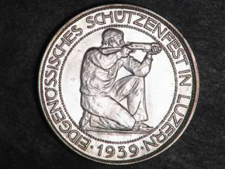 SWITZERLAND 1934B 5 Francs Federal Festival in Lucerne Silver UNC