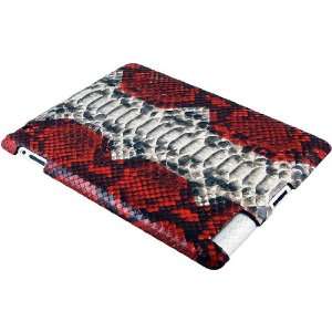  Genuine Python Snake Leather iPad 2 Case   Red/Natural
