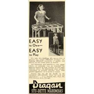  1938 Ad Deagan Stu dette Marimbas Music Instrument Easy 