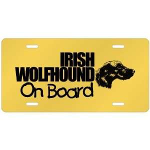New  Irish Wolfhound On Board  License Plate Dog 