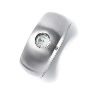  Mariell ~ Brushed Silver Sleek Bangle Watch Jewelry
