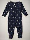 NEW Baby Gap INFANT BOYS GOWN sz 0 3 MONTHS Blue Brown One Piece Sleep 