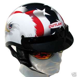 DOT Motorcycle Half Helmet USA Eagle Flag Gloss [2XL]  
