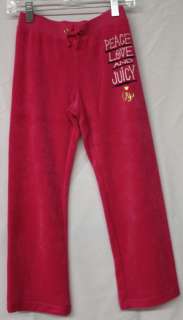 JUICY COUTURE PINK PEACE, LOVE AND JUICY PANT FOR GIRLS  