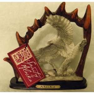   with Cultured Ivory Eagle Scene Carved Mantle Piece