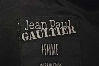 JEAN PAUL GAULTIER FEMME Black Wool/Rayon JACKET W/PEWTER Beads 